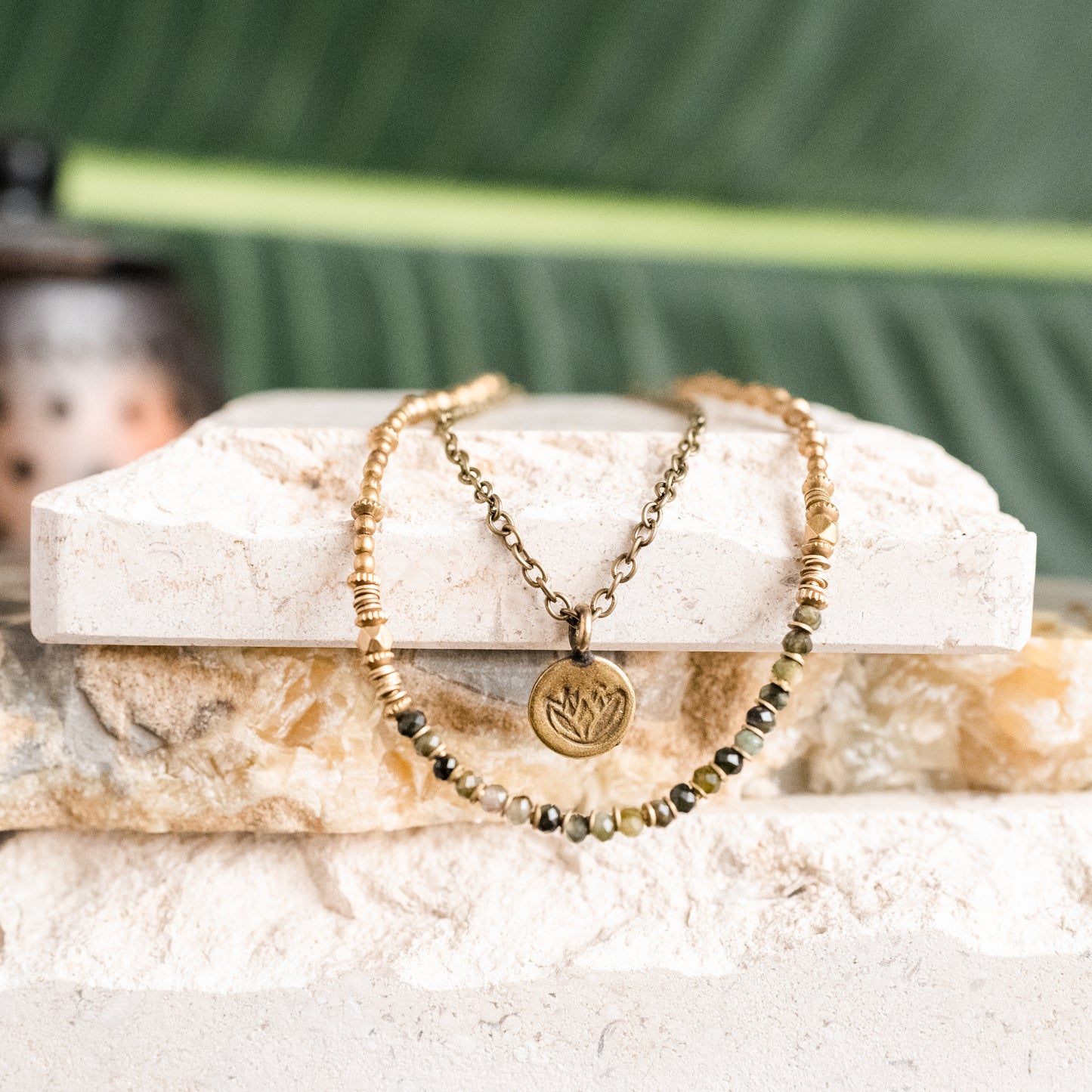 Mini gemstone beaded necklace