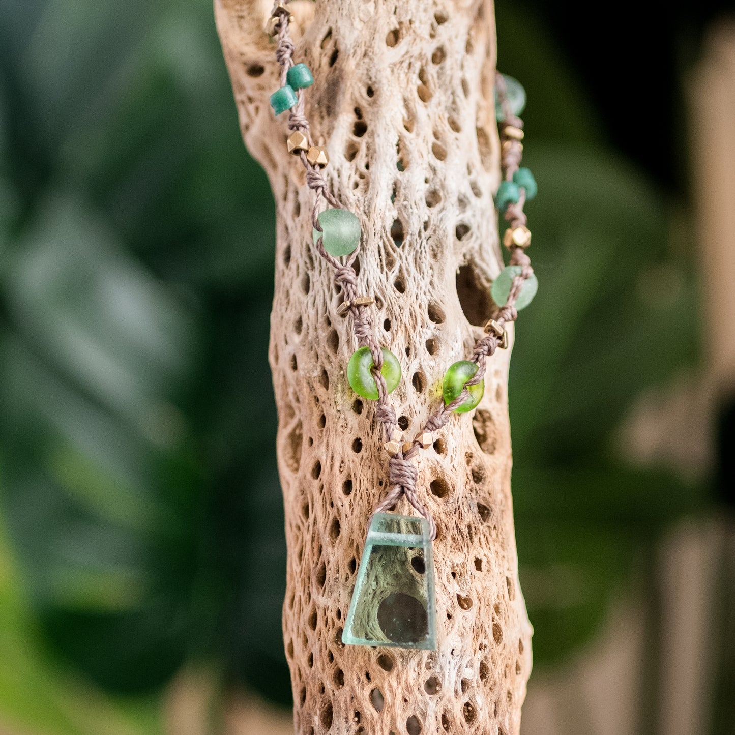 Recycled Glass Pendant Necklace