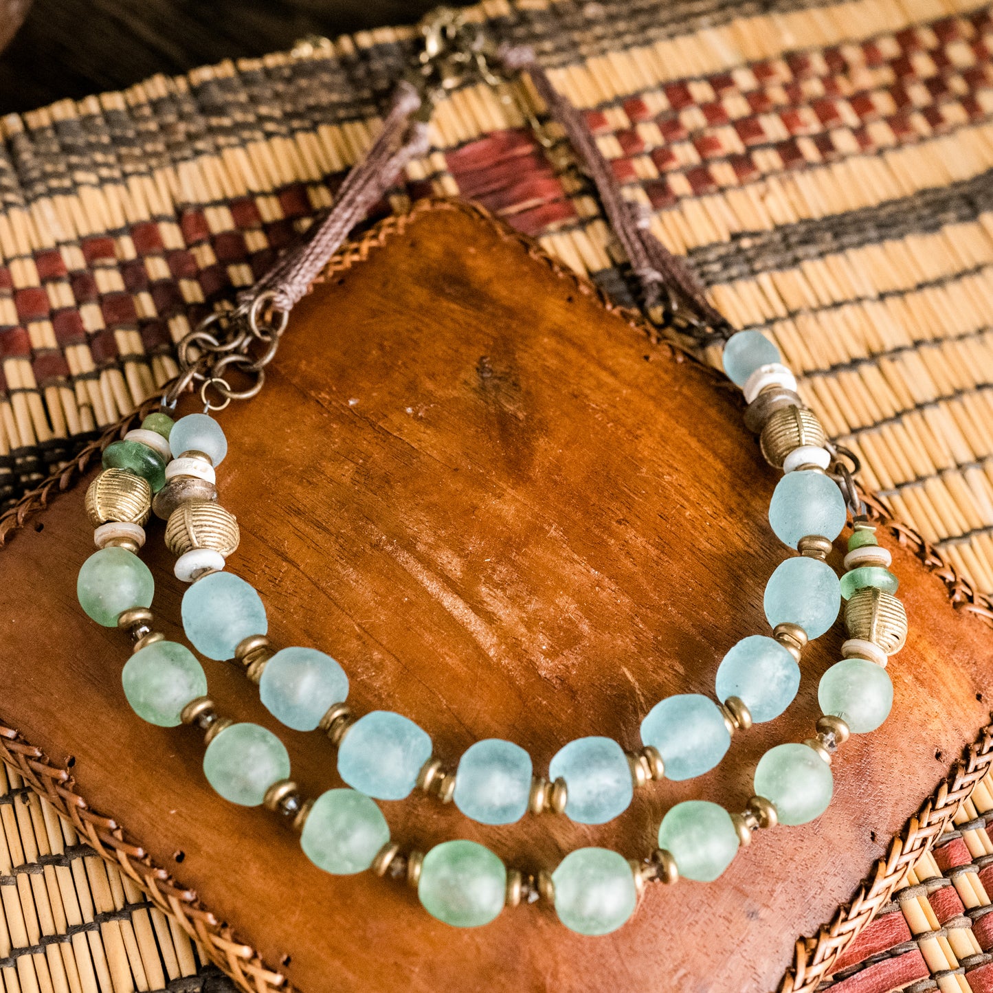 Beachy Recycled Glass Necklace